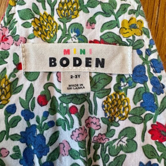 MINI BODEN Red Corduroy Pinafore Dress Girls 2-3 Brown Cord Pinafore Overall - Picture 6 of 8